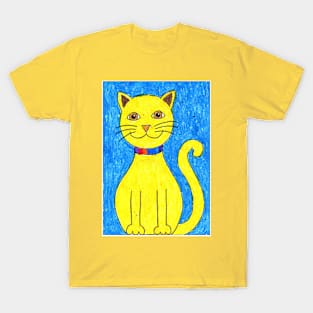 cat in pencil color T-Shirt